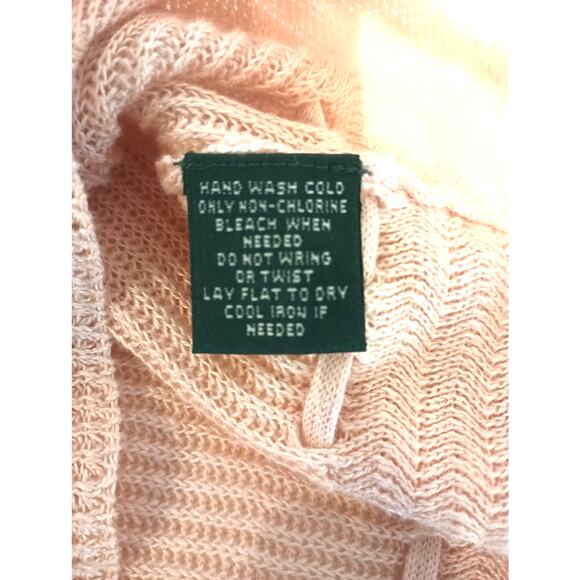 LAUREN RALPH LAUREN 100% LINEN KNITTED SOFT PEDAL PINK BLOUSE XL - Picture 10 of 11